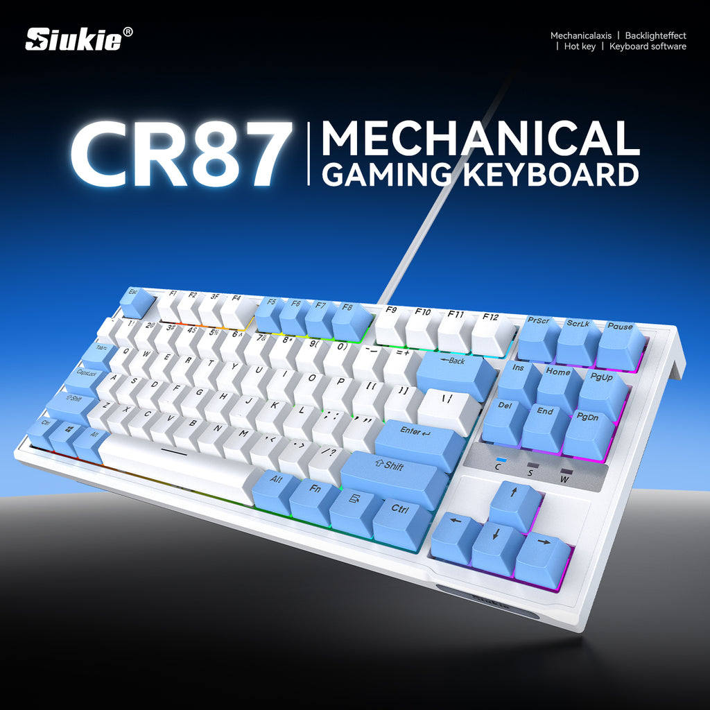 Siukie CR87 Clavier mécanique filaire à 87 touches avec interrupteurs détachables