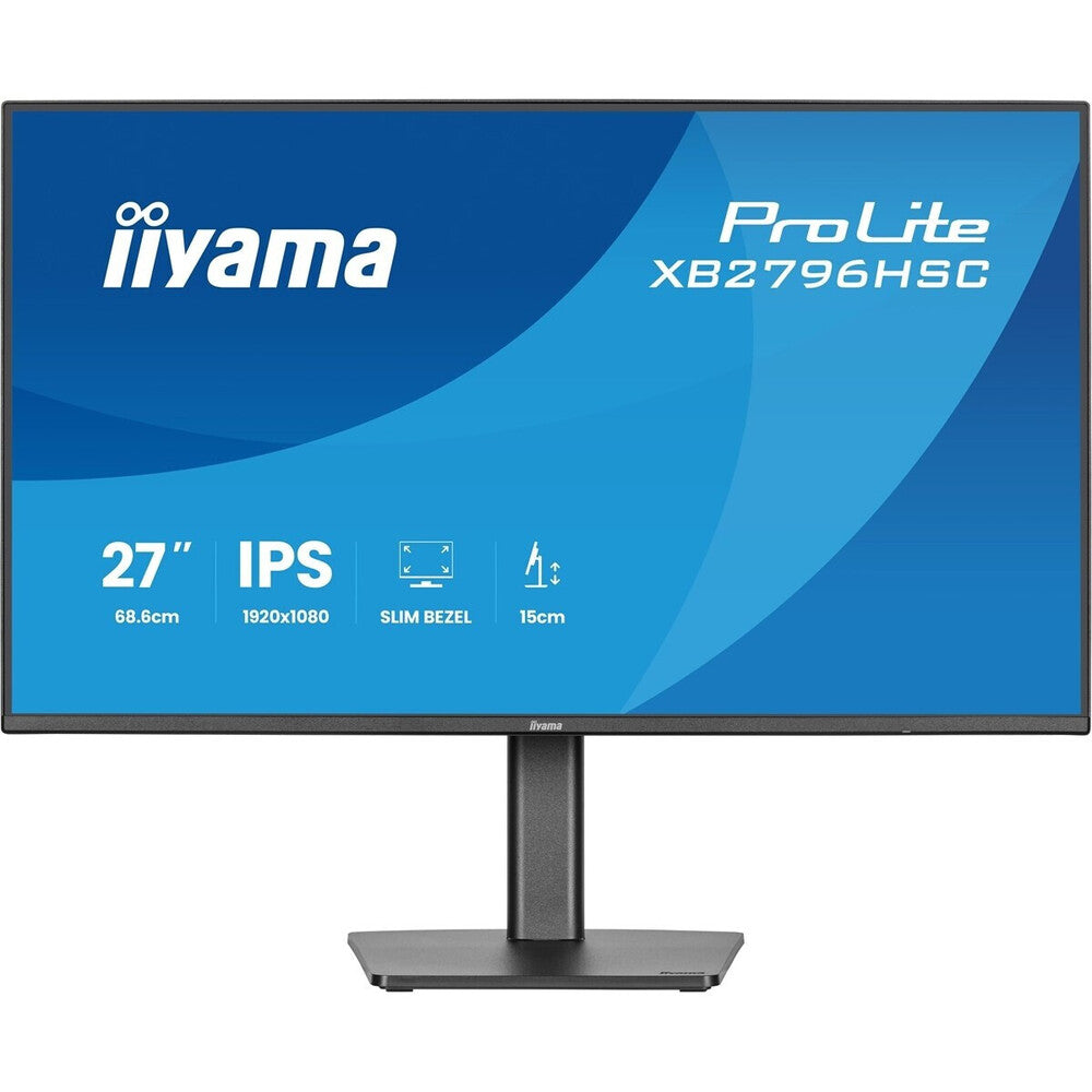 iiyama XB2796HSC-B1 IPS 27 po, cadre fin 4 côtés, 3 ms, 1920 x 1080, 144 Hz, 1 port HDMI, 1 USB-C 65 W PD, 2 concentrateurs USB, 150 mm