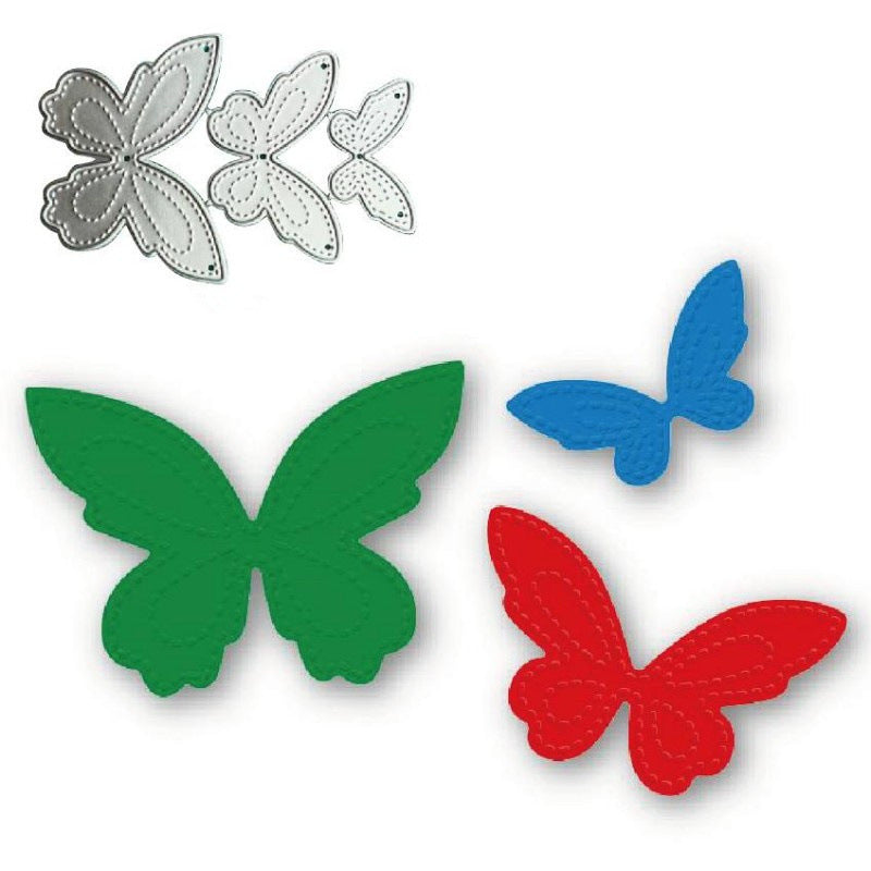 WhereHike Matrices de découpe créatives en métal papillons, Pochoir de gaufrage pour scrapbooking, Décoration de cartes en papier et album, Trois papillons