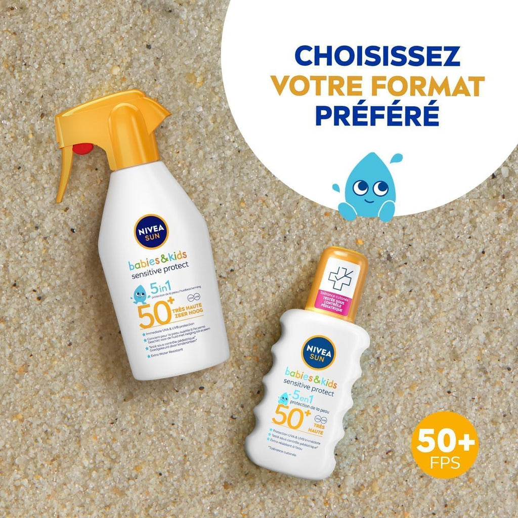 NIVEA SUN Sensitive Bébés & Enfants Spray de protection solaire SPF 50+ - 250 ml