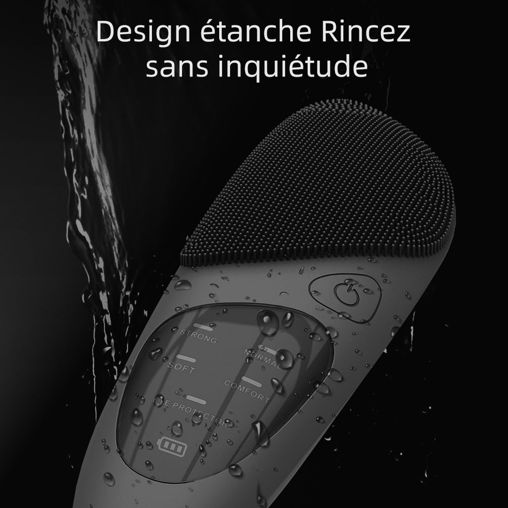 Sunluxy JMY-05 Brosse nettoyante pour le visage, grand écran affichant la puissance et le mode, nettoyage, massage et compresse chaude trois-en-un, soin des yeux à température constante, appareil de beauté à domicile, noir