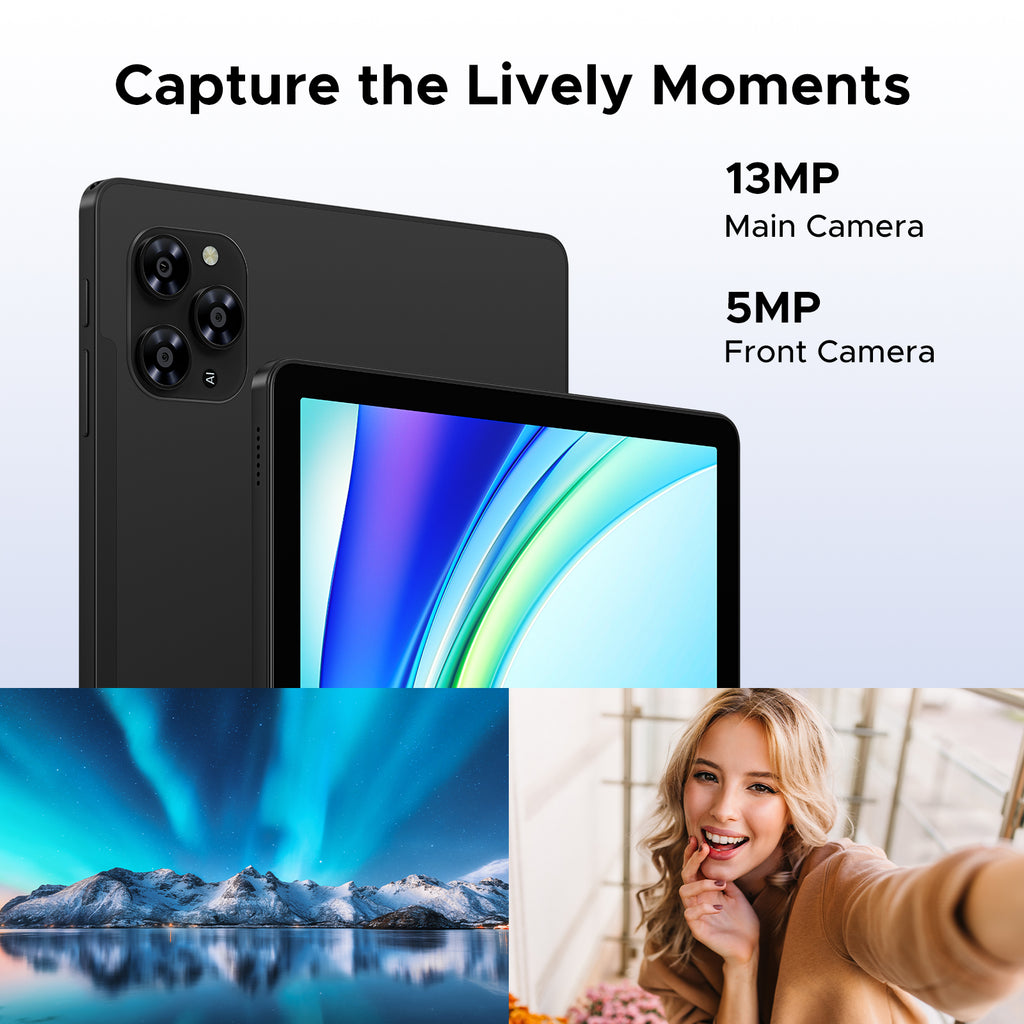 DOOGEE Tab G6 Tablette 11 pouces Android 15, 30 Go + 256 Go/2 To, 8000 mAh, T7250 huit cœurs, 4G LTE, double haut-parleur, Widevine L1, identification faciale, Bluetooth 5,0, Wi-Fi 5G, GPS, gris