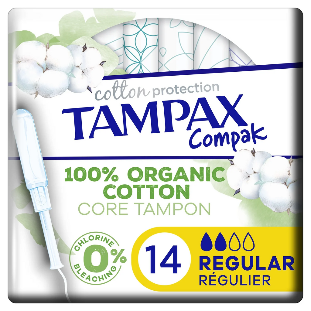 TAMPAX Cotton Protection, tampons réguliers avec applicateur-14 unités