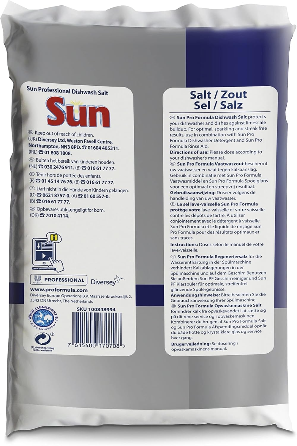 SUN Professional Sel régénérant pour lave-vaisselle anticalcaire 2 kg