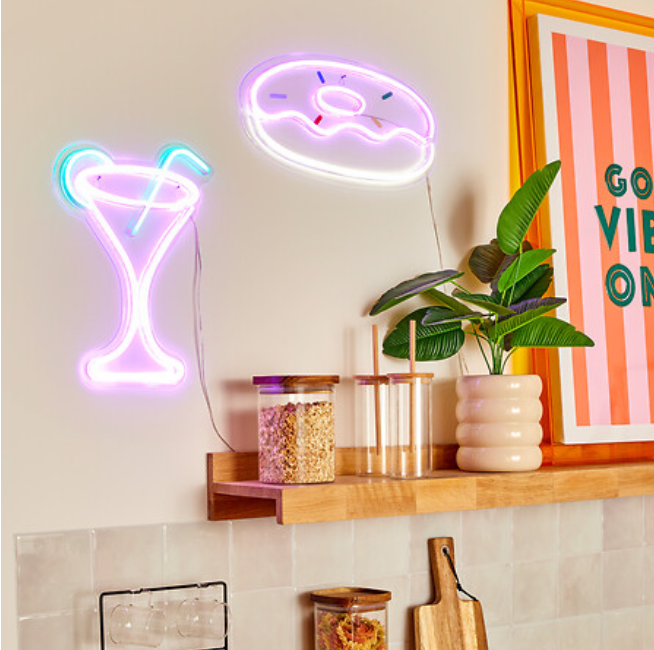 Atmosphera Néon mural LED cocktail - 34,7 cm