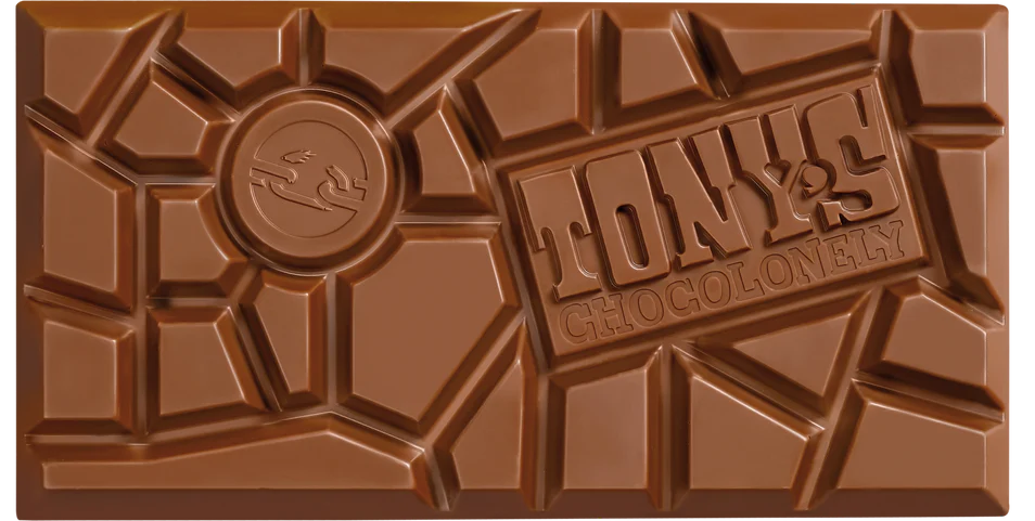 TONY'S CHOCOLONELY Chocolat au lait au caramel et sel de mer - 180 g