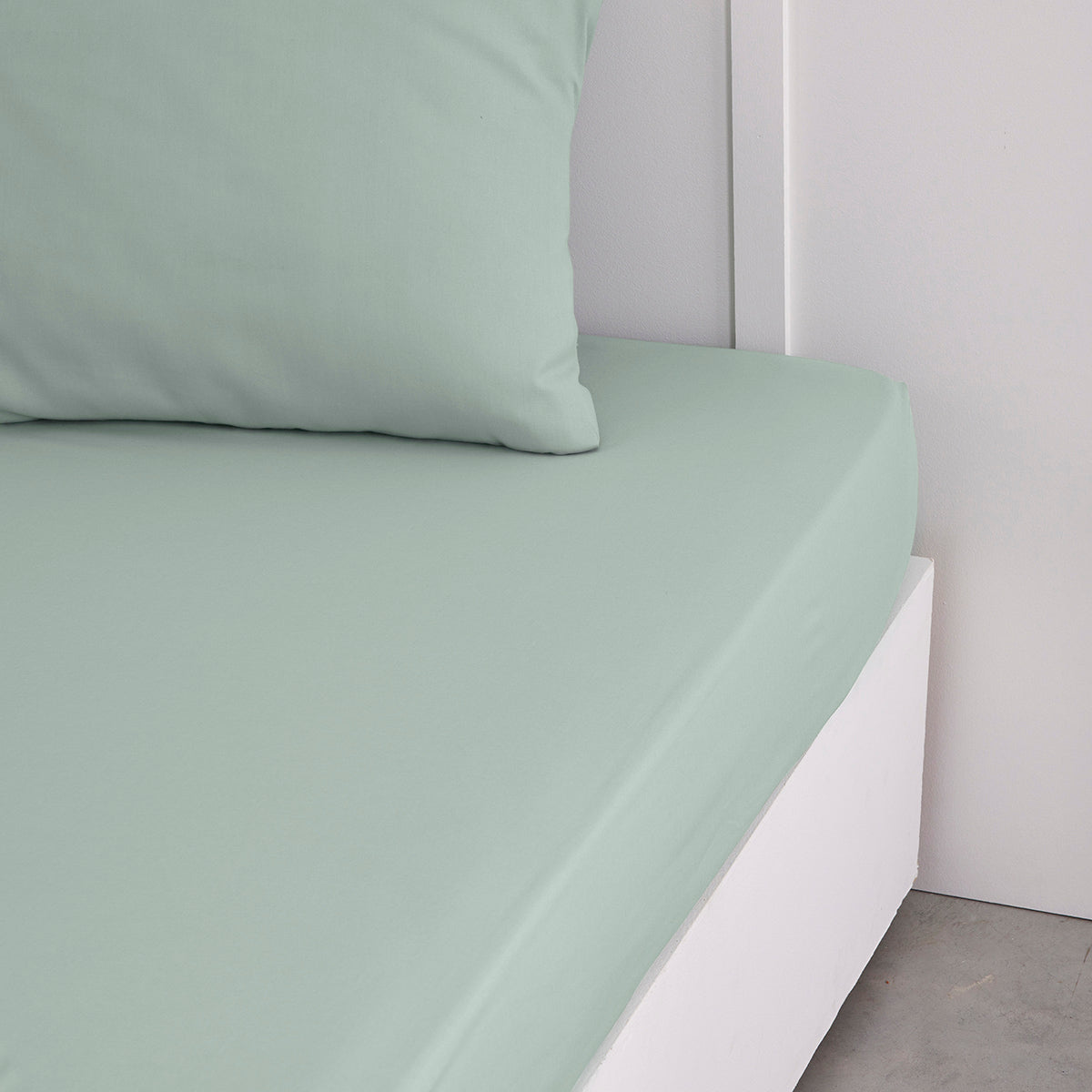TODAY Essential Drap-housse en coton céladon - 140 x 190 cm, profondeur 23 cm