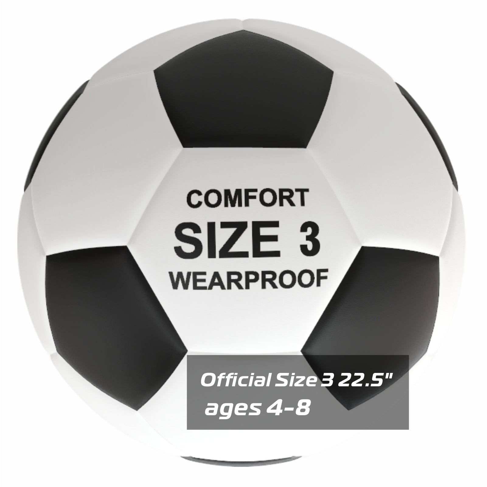 LONGSAIL Ballon de football en caoutchouc haute qualité blanc - Taille 3