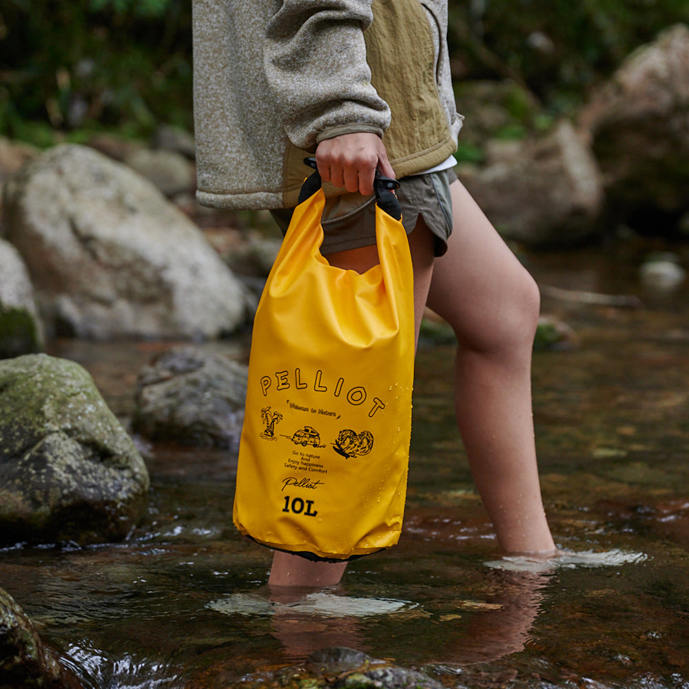 PELLIOT Sac imperméable unisexe Sac de rangement étanche pour sports nautiques – Haute visibilité et fiable, Jaune vif 10 L
