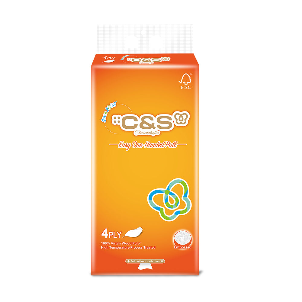 C&S Mouchoirs pour visage 4 couches 70 % matière certifiée FSC - 250 feuilles