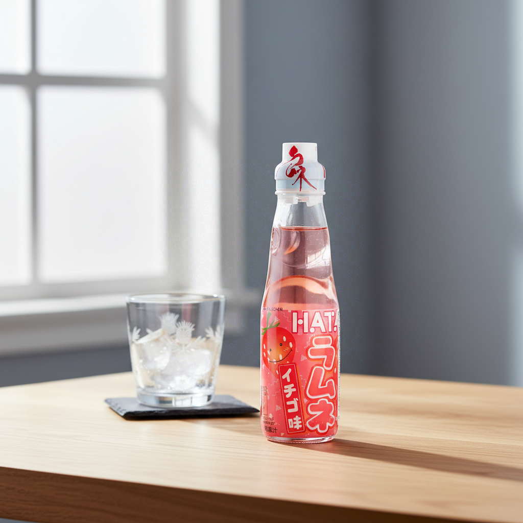 Hatakosen Ramune – Boisson gazeuse saveur fraise 200 ml
