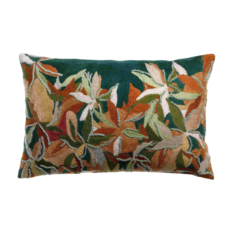 Housse de coussin brode alina petrole