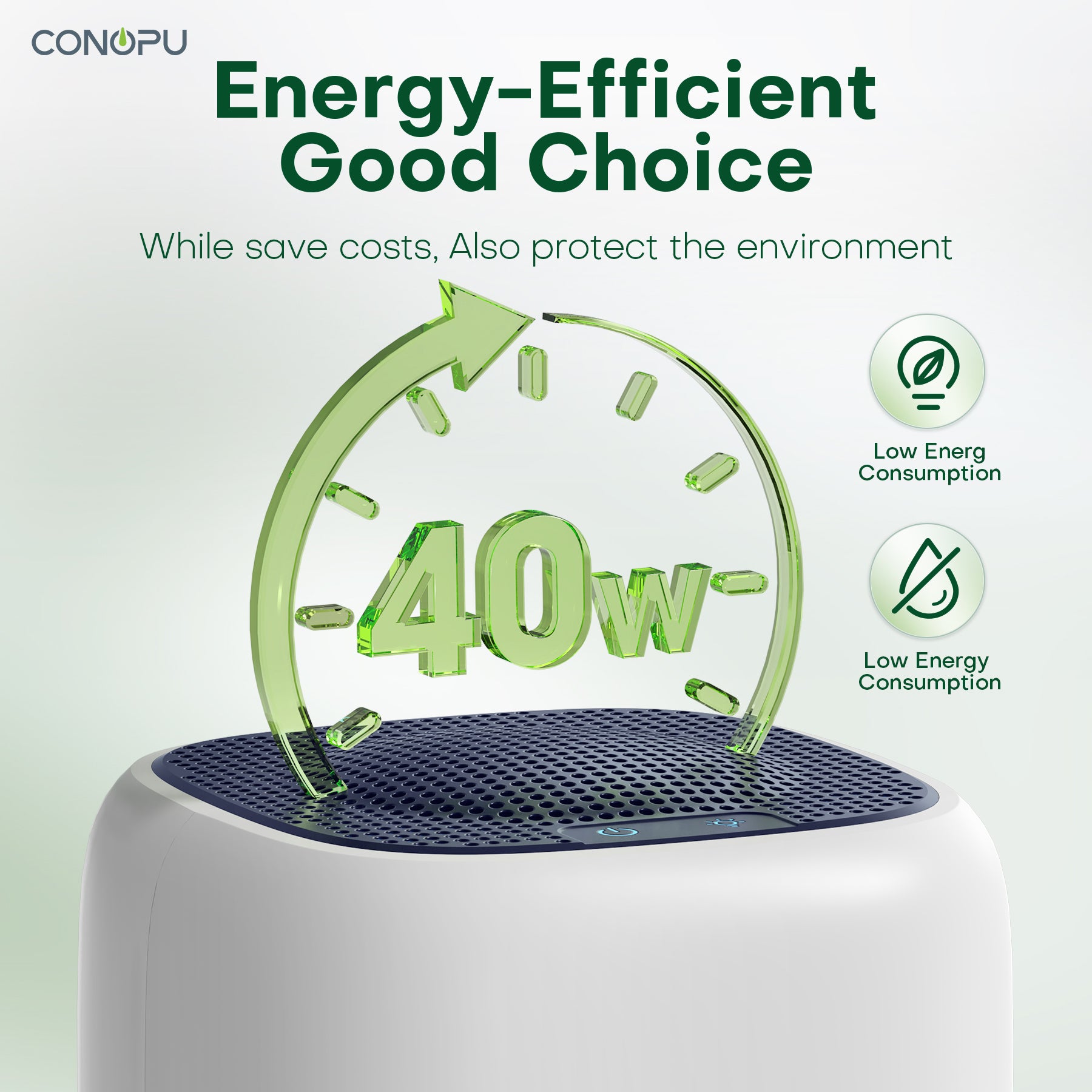 CONOPU Déshumidificateur CS01H, réservoir d'eau de 1000 ml, idéal pour les petits espaces, élimination de l'humidité de 450 ml/jour, ultra silencieux, éclairage ambiant LED 7 couleurs