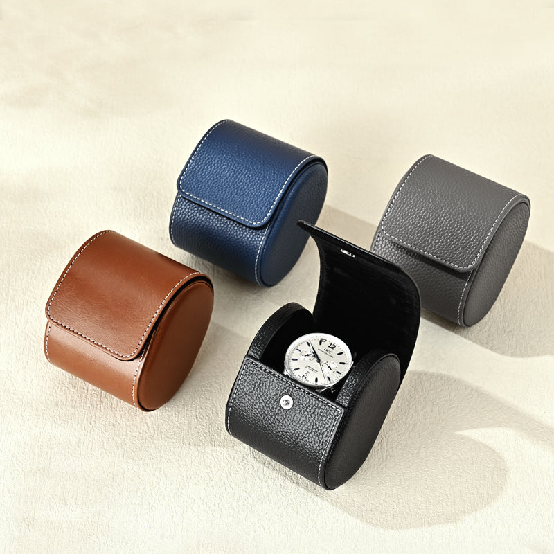 Oirlv Boîte de rangement en cuir de luxe pour montre, étui de voyage pour une montre, boîte cadeau pour montre pour Noël, anniversaire et anniversaire de mariage