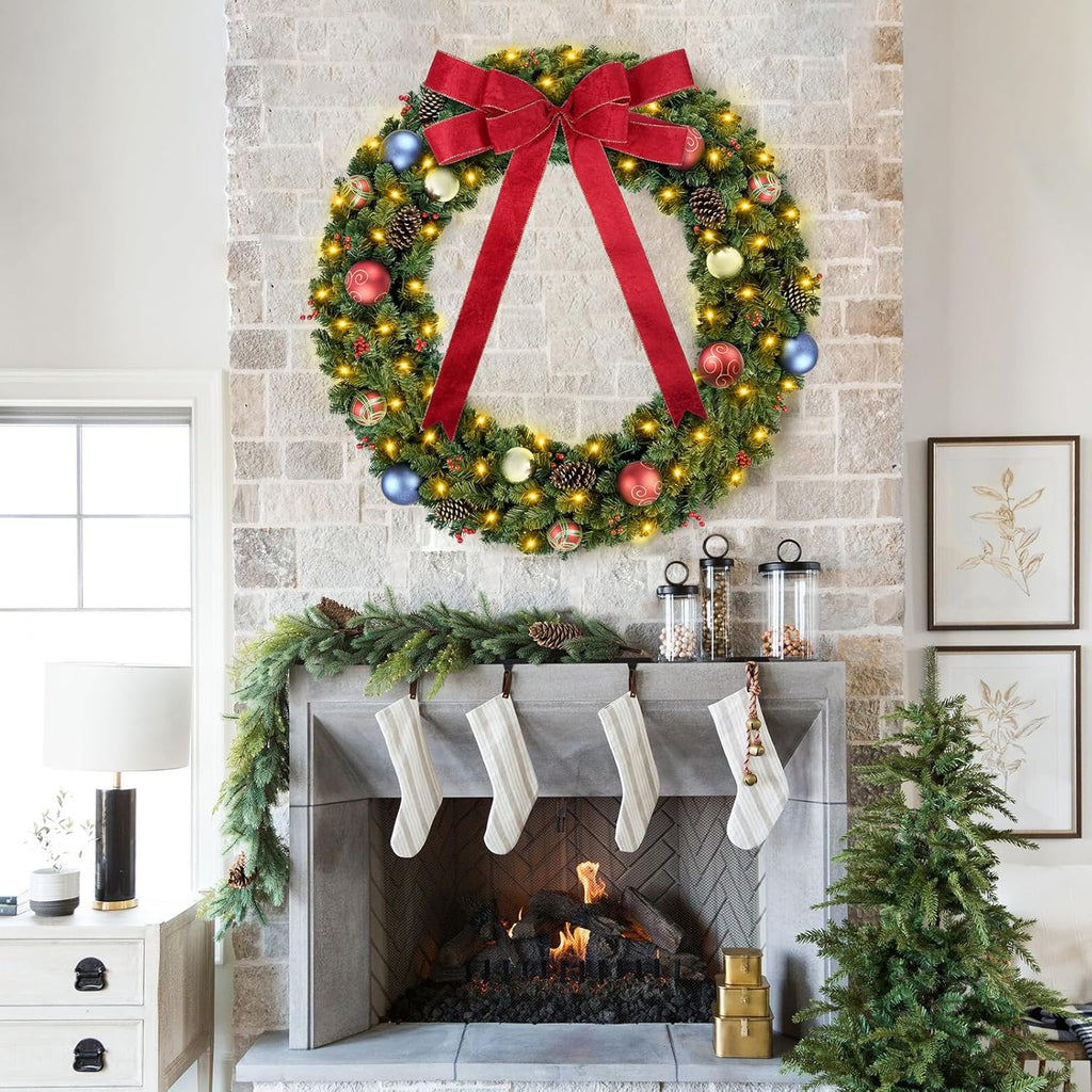 DDHS Couronne de Noël 60 pouces avec lumières - 1 pièce