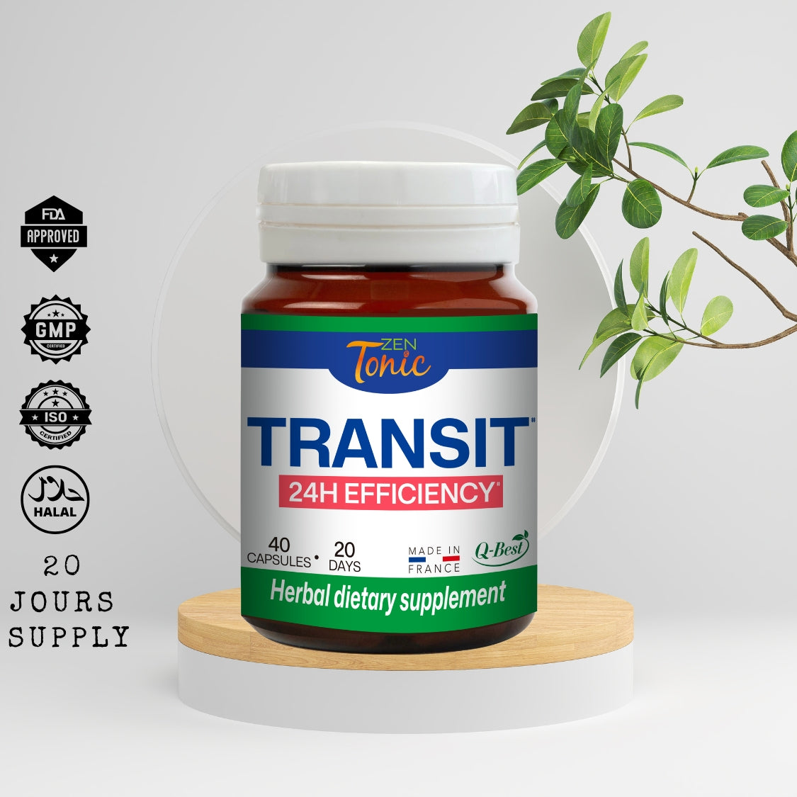 Zen&Tonic Transit en 24h Cure été 20 jours 40 capsules Formule Française Programme bien-être inspiré des traditions botaniques • Fabriqué en France • Pour une routine été au naturel