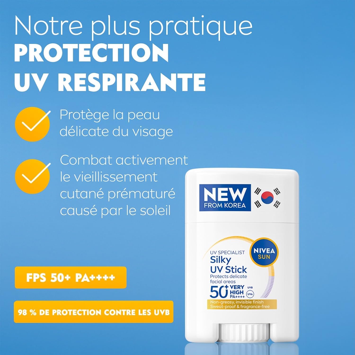 NIVEA SUN Stick solaire UV visage SPF 50+ - 15 g