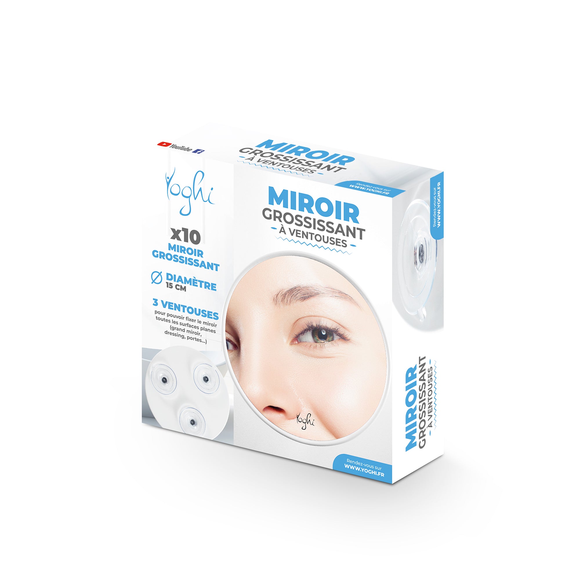 Yoghi Mini M Miroir grossissant à ventouse