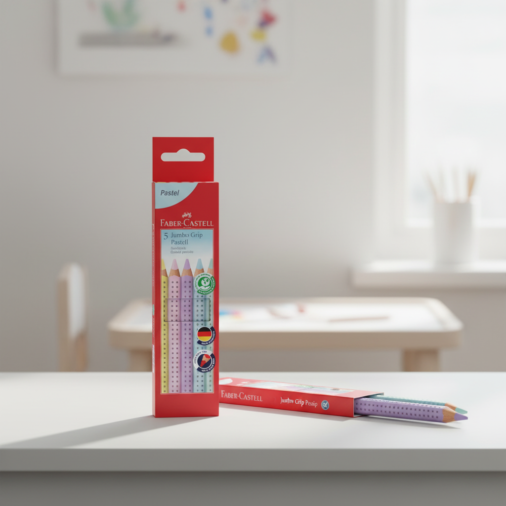 Faber-Castell Boîte de 5 crayons de couleur Jumbo Grip Pastel