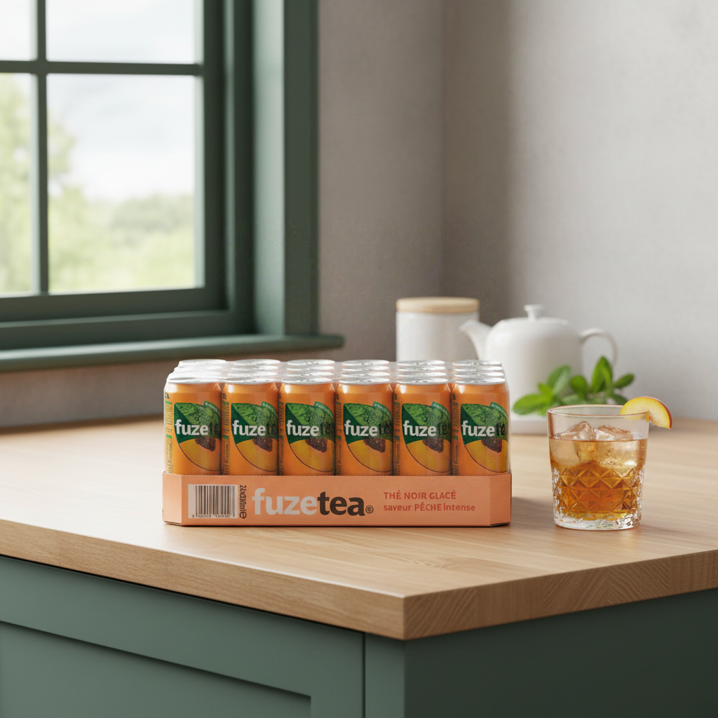 Fuze Tea Thé glacé à la pêche, Lot de 24 x 33 cl