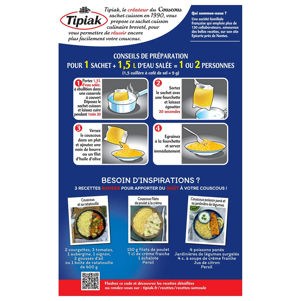 TIPIAK Couscous Sachet Cuisson 5 x 100g