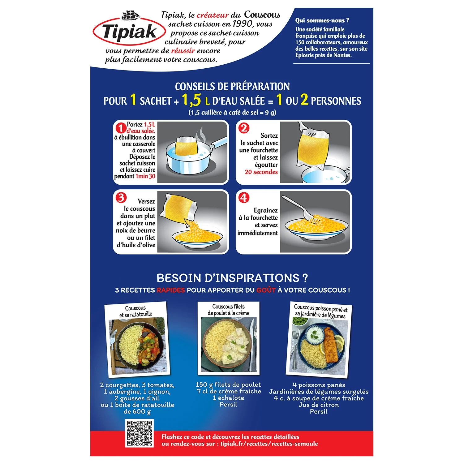 TIPIAK Couscous Sachet Cuisson 5 x 100g