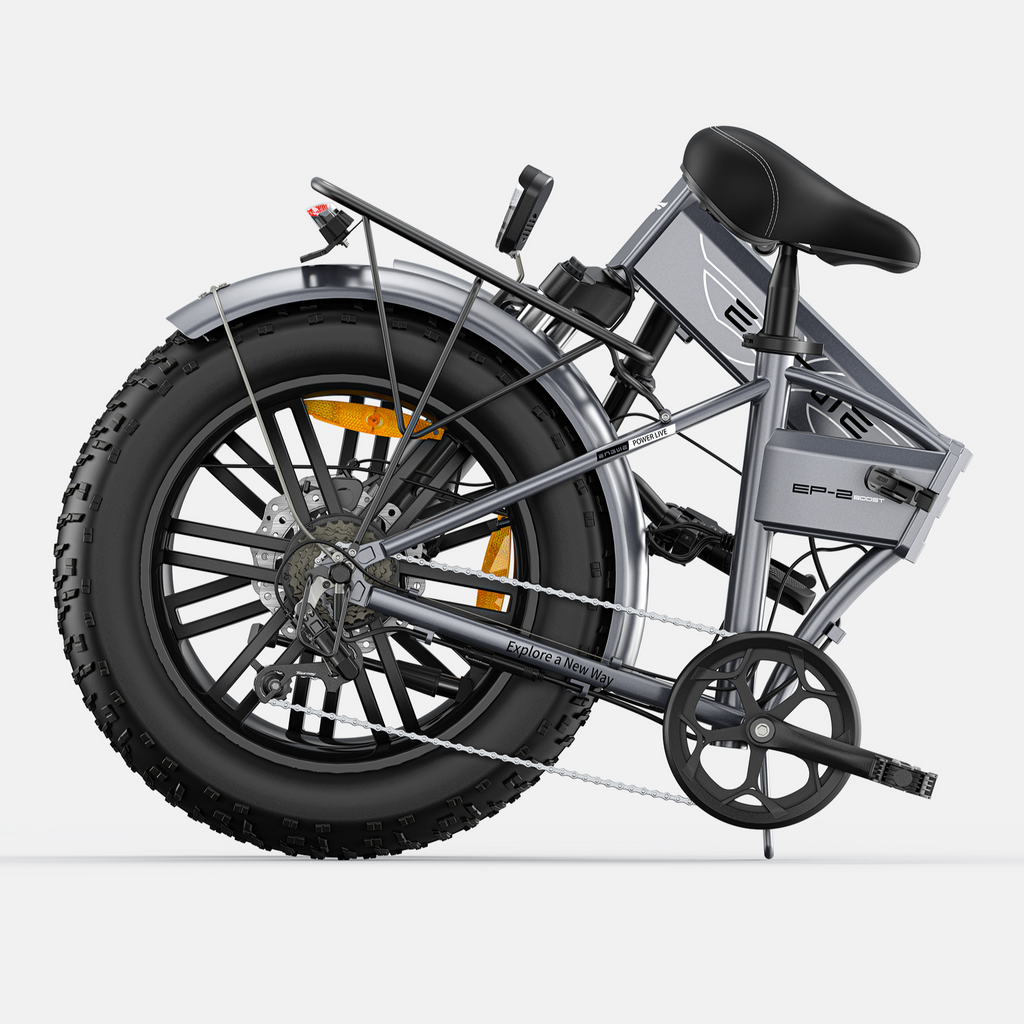 ENGWE EP-2 Boost Vélo électrique pliable avec batterie amovible 48 V 13 Ah, autonomie 120 km, pneus 50,8 x 10,2 cm, 7 vitesses, tous terrains - Gris