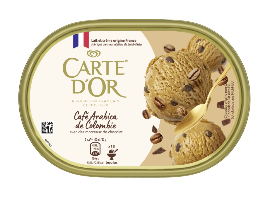 CARTE D’OR bac de glace Café Arabica de Colombie 900 ml