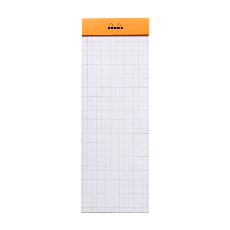 CLAIREFONTAINE Bloc agrafé Rhodia ORANGE N°8 7,4x21 cm 80 feuillets petits carreaux 5x5 80 g