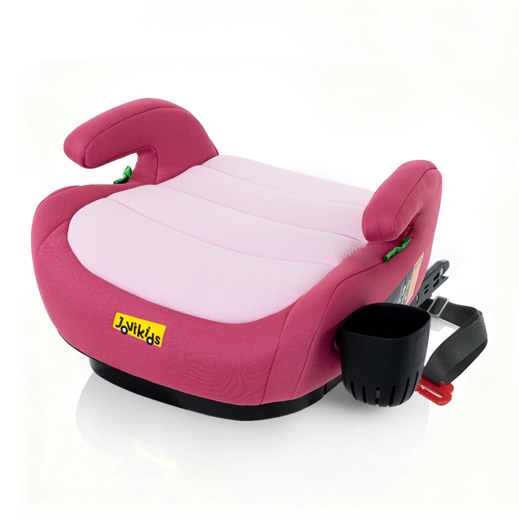 Jovikids OHHO +ISOFIX Siège auto rehausseur pour enfant, ECE R129, pour groupes 2/3 (env. 15–36 kg), avec rembourrage en tissu épaissi, facile à nettoyer et porte-gobelet