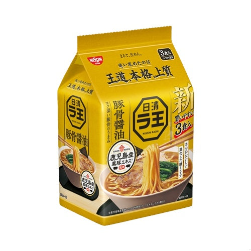 Nissin Raoh Ramen Saveur Tonkotsu Sauce Soja Lot de 3 x 100 g