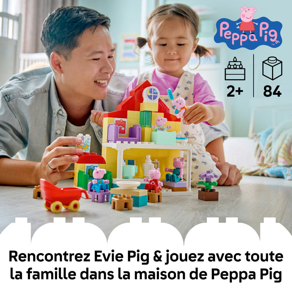 LEGO DUPLO Peppa Pig Maison de la Famille 10467 Set de Jouets de Construction avec 5 Figurines (84 Pièces)