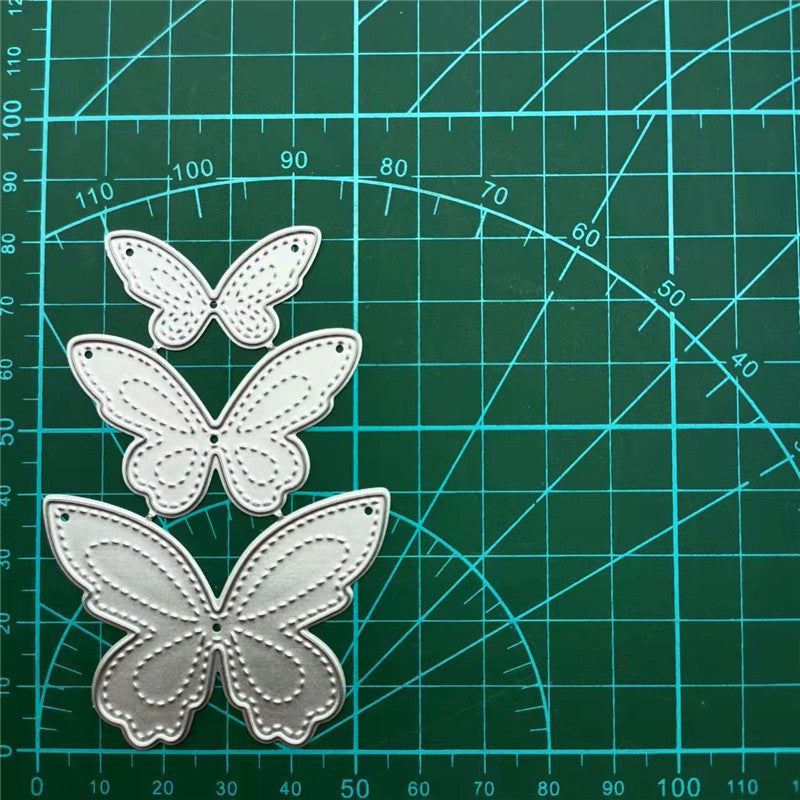 WhereHike Matrices de découpe créatives en métal papillons, Pochoir de gaufrage pour scrapbooking, Décoration de cartes en papier et album, Trois papillons