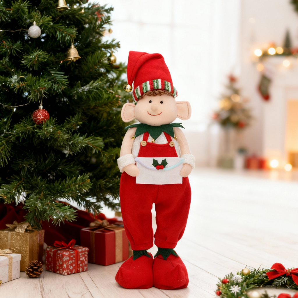 Lutin de Noël avec pieds à hauteur réglable - 48-70 cm