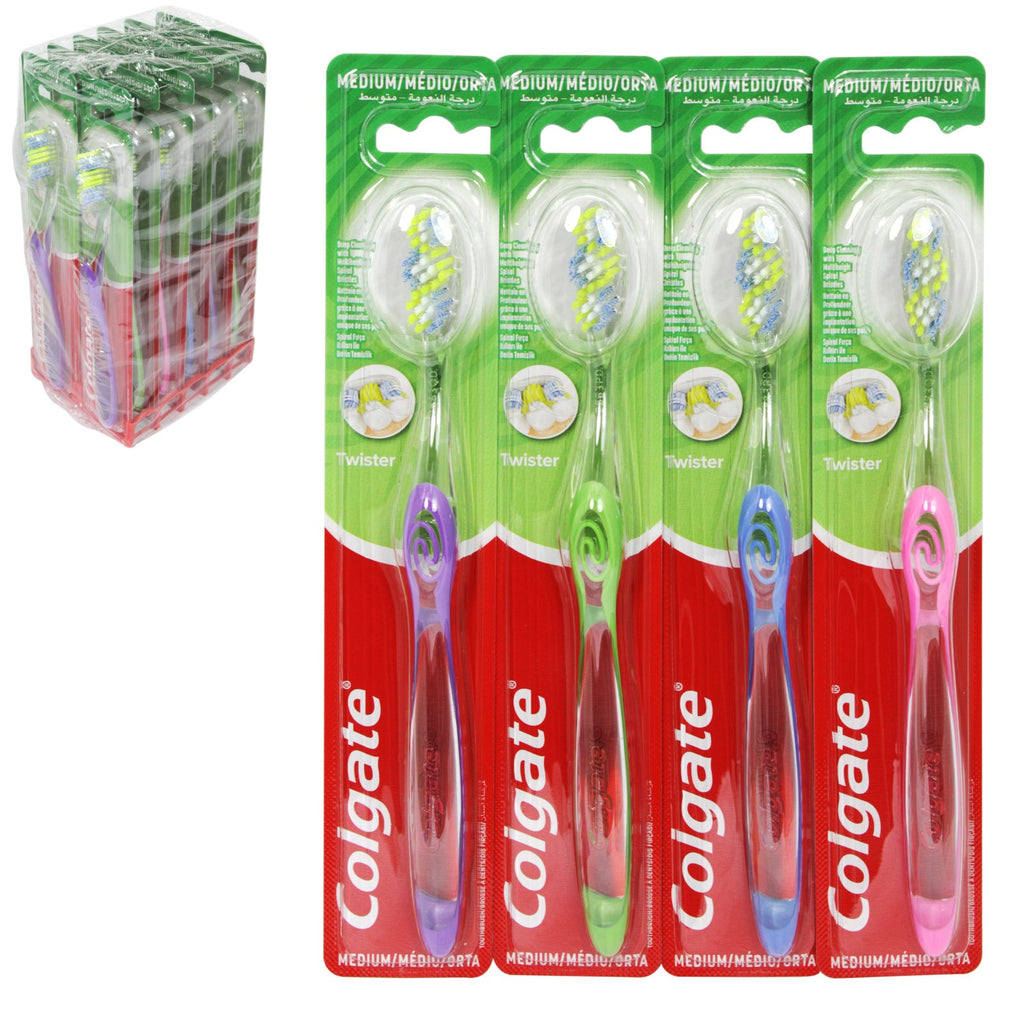 Colgate Twister Brosse à dents Medium Lot de 12 CDU