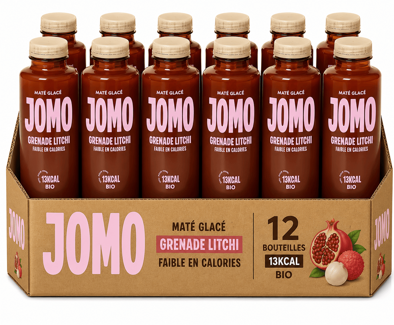 JOMO Maté glacé grenade litchi pack de 12x35cl