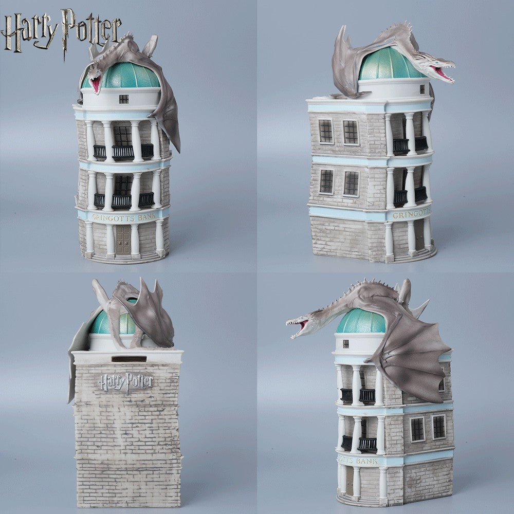 Warner Bros. 1 pièce Tirelire Dragon de la banque Gringotts Harry Potter Sous licence officielle Figurine en PVC 3D Étanche Incassable Boîte à monnaie Banque à pièces Décoration
