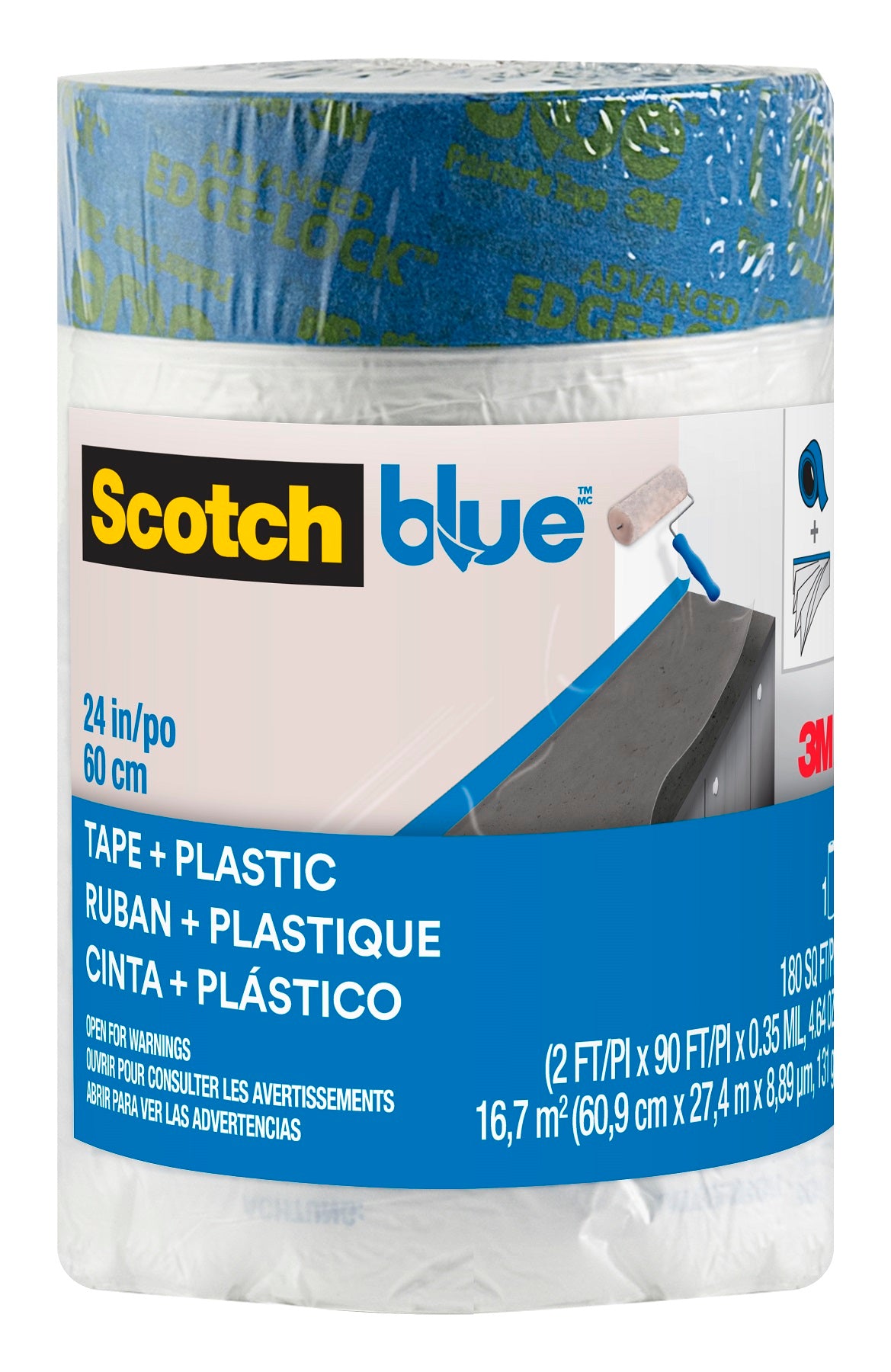 ScotchBlue™Recharge Bâche Pré Adhésivée - Taille M ScotchBlue™ Transparent 27,4m x 609mm