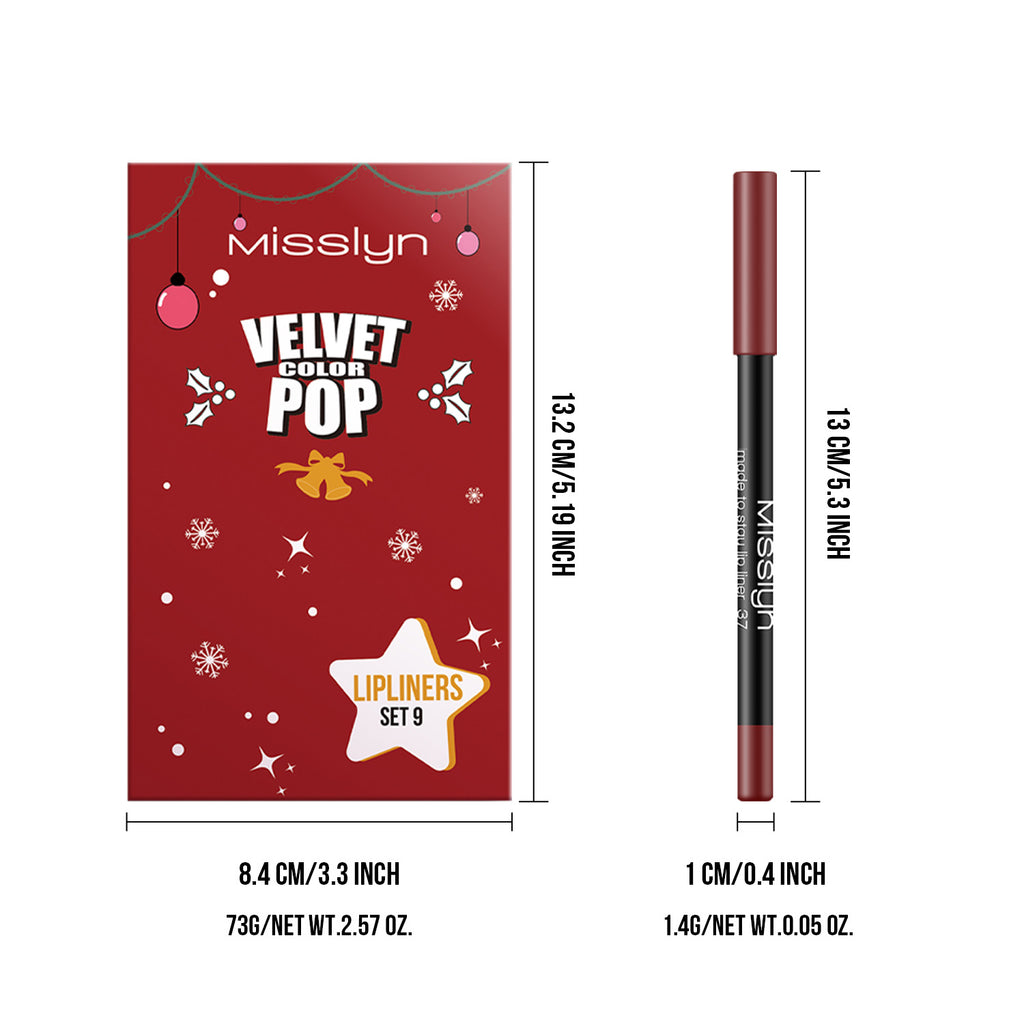 Misslyn Coffret de crayons contour des lèvres Éclat de couleur velours 1