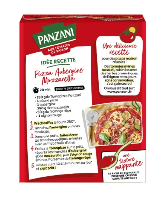 Panzani Sauce Tomates Tomapizza Boîte - 390 g