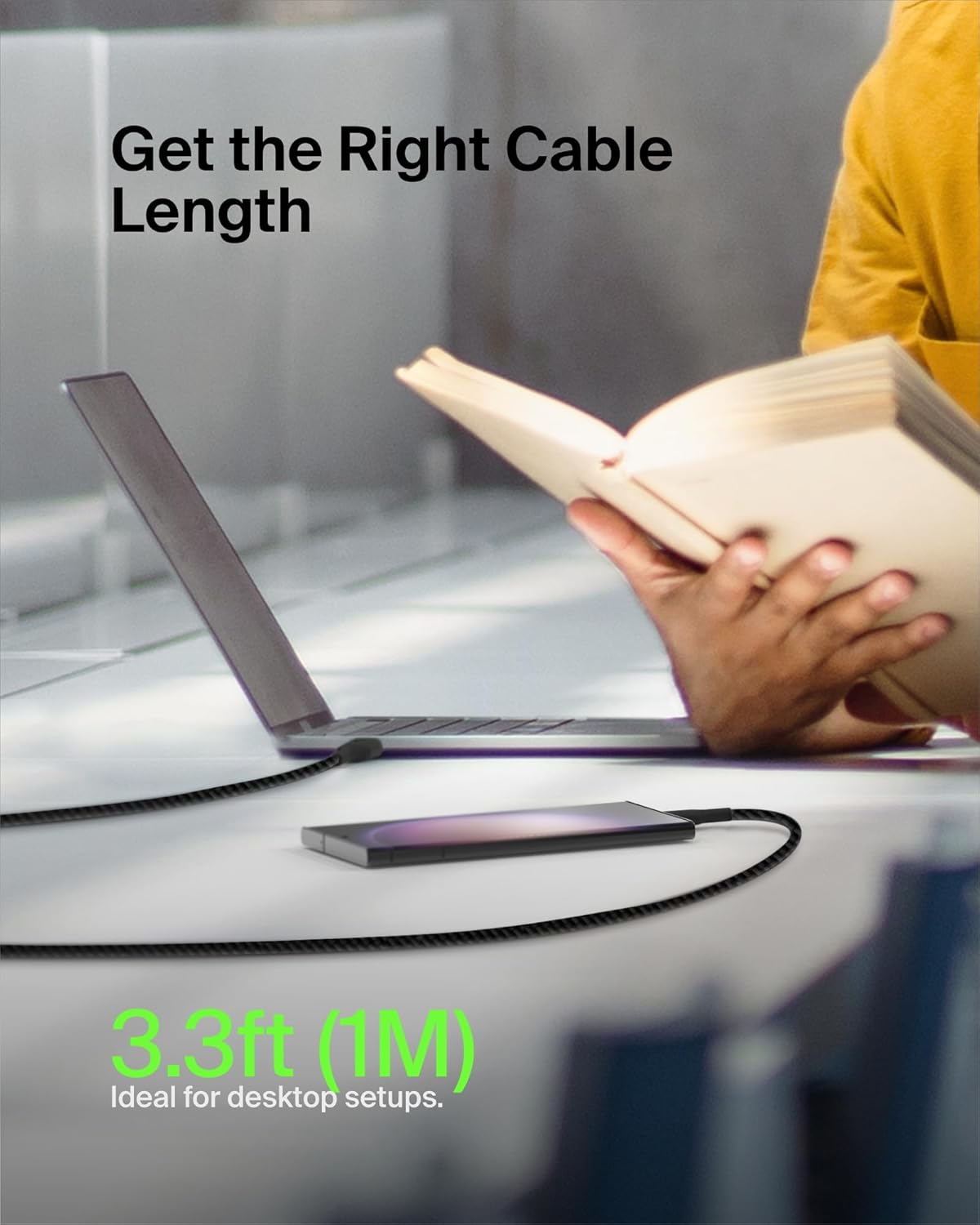 Belkin Câble USB-C vers USB-A tressé pour smartphone, 1 m, Noir