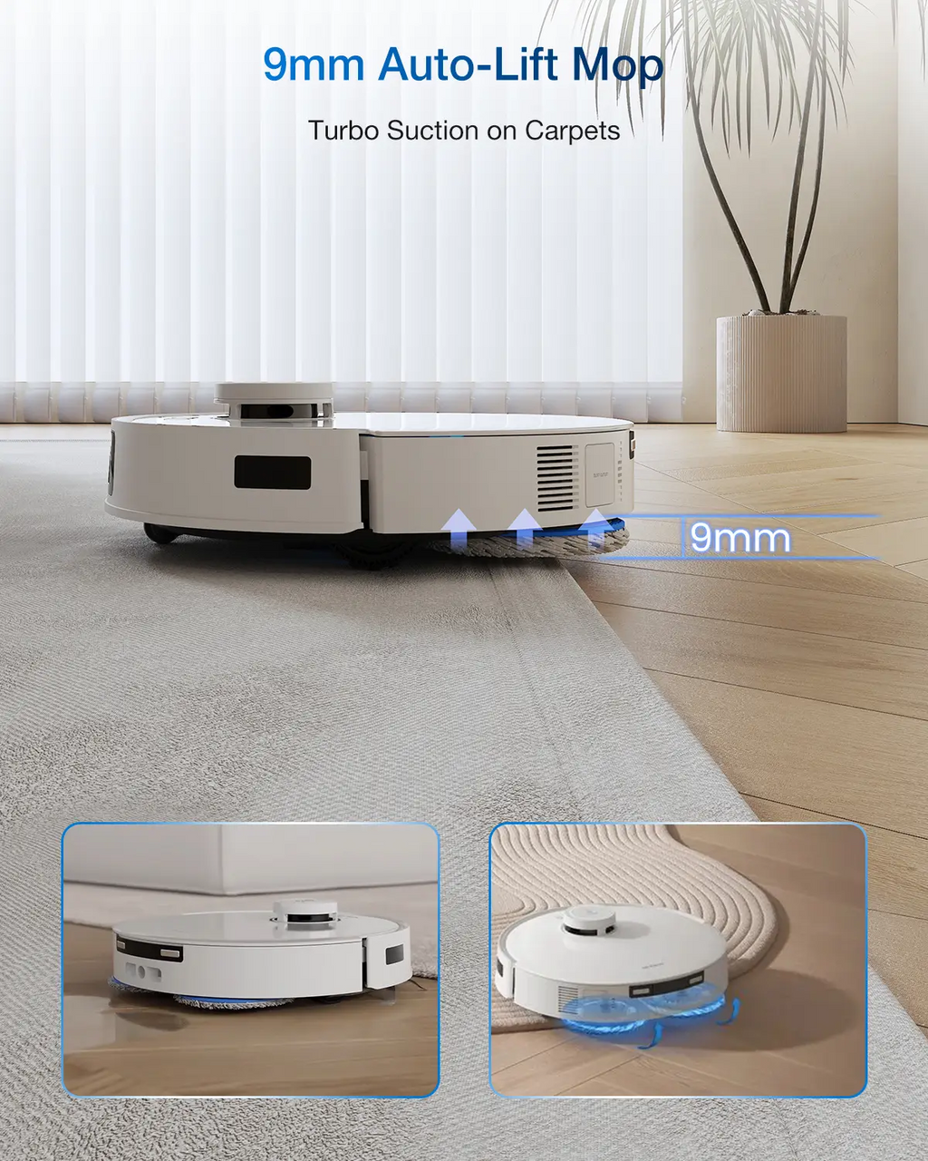 ECOVACS DEEBOT T30C Pro Omni GEN 2 Robot aspirateur et laveur, Puissance d'aspiration 15 400 Pa, Station de vidage automatique, Séchage à l'air chaud, Autonomie 200 min
