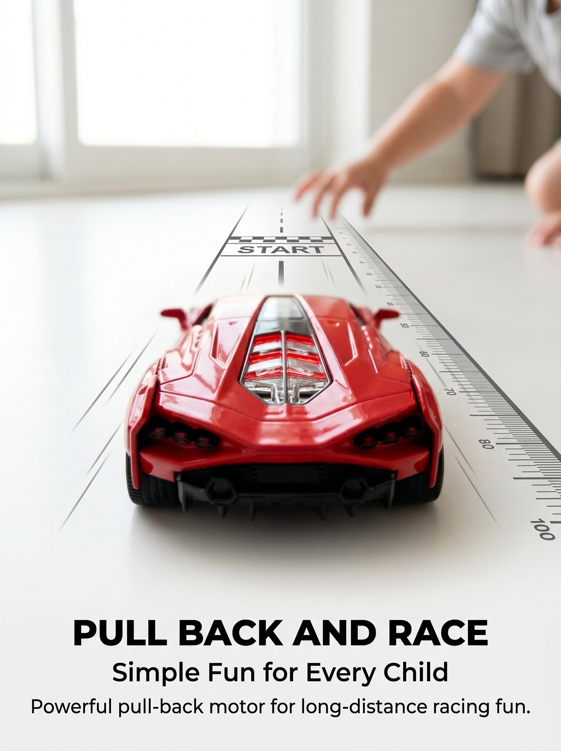Voiture miniature Lamborghini Lightning Red 1:36, Portes ouvrantes, Action à recul, Jouet en fonte d'alliage métallique durable pour adolescents et adultes