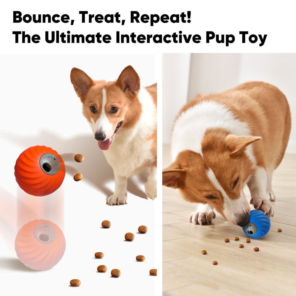 Petgravity Snack Shack Ball - Jouet interactif rebondissant, 72 mm, Orange