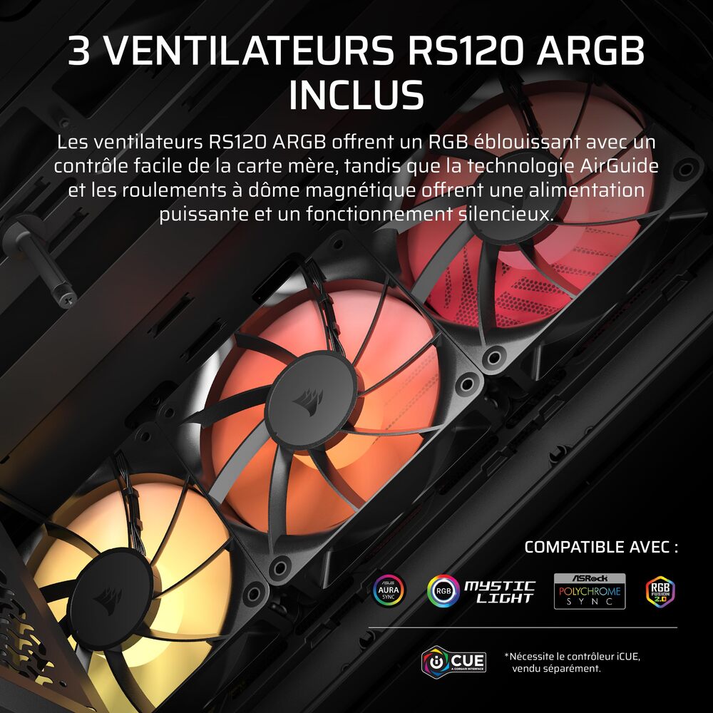 3200D RS ARGB Mid-Tower Performance Case, Black