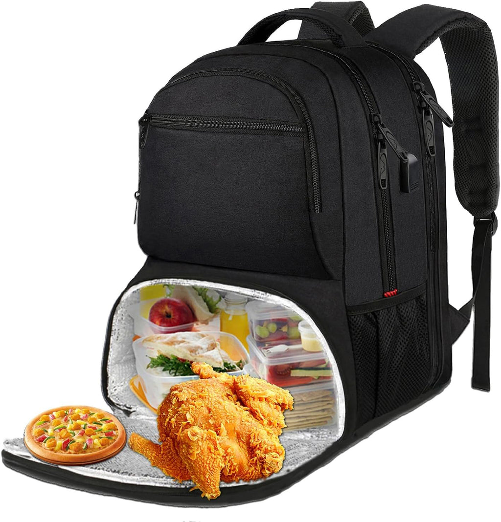 Sac à dos isotherme repas 17 pouces 40 L avec port de charge USB Compartiment ordinateur portable résistant à l'eau