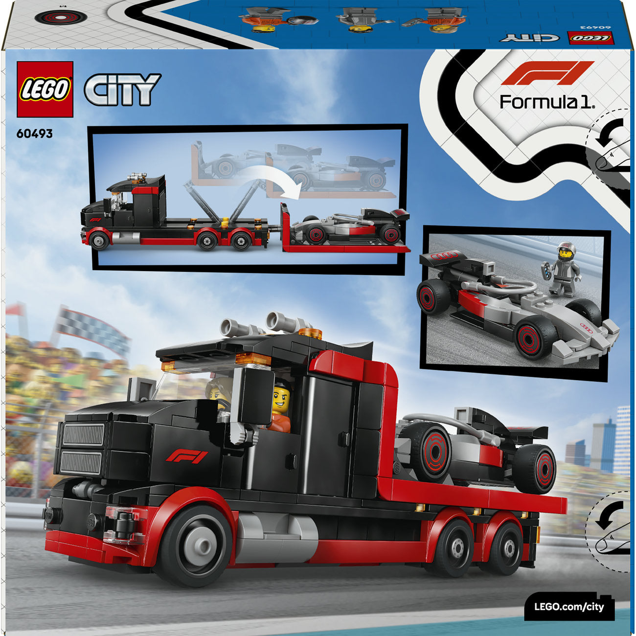 LEGO CITY 60493 Camion de présentation F1® avec voiture de course Audi F1®