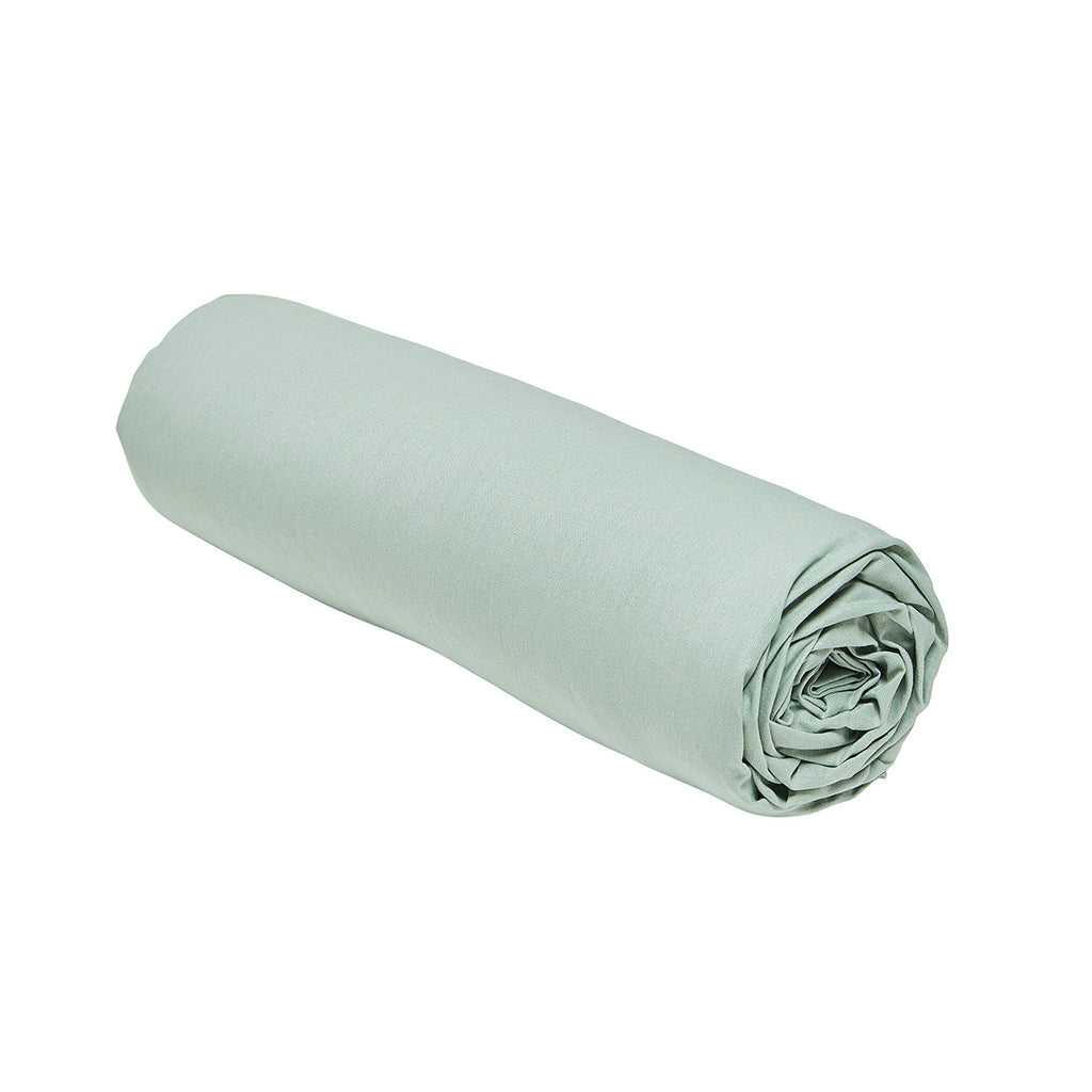 TODAY Essential Drap-housse en coton céladon - 140 x 190 cm, profondeur 23 cm