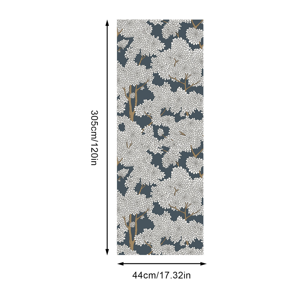 Papier Peint Autocollant Murgall Branches Luxuriantes Bleu 44x305cm 1 Rouleau