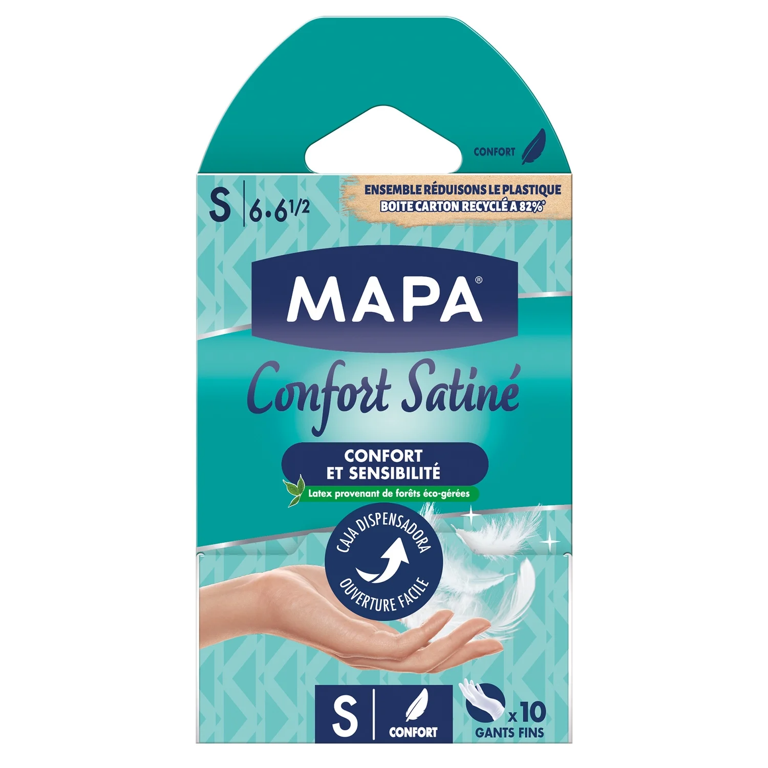 MAPA Gants fins latex douceur satinée Mapa taille S boîte x 10